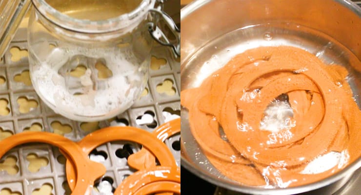 wash jars and rubber rings, cook rubber rings to sterilize