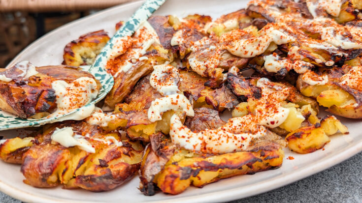 Crispy Smashed Potatoes with Tajin & Aioli