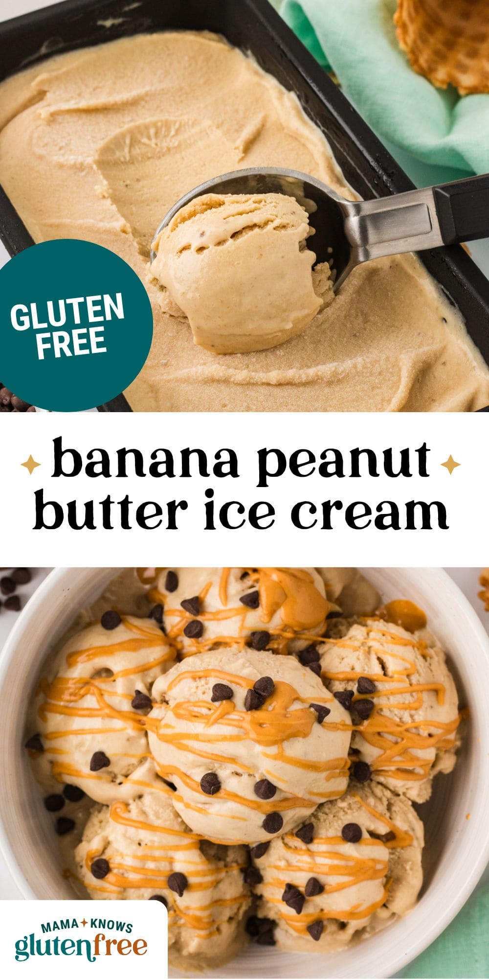 banana peanut butter nice cream pin image