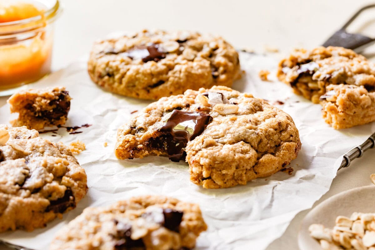baked cookies cooling on a wire rack