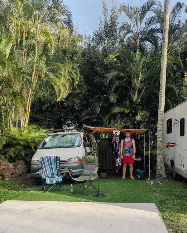 Man next to campervan