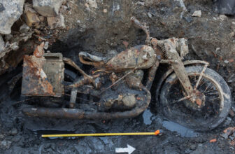 This Well-Preserved German Military Motorcycle Was One Of Many Relics Buried In WWII Waste Pit Uncovered By A Drying Danube