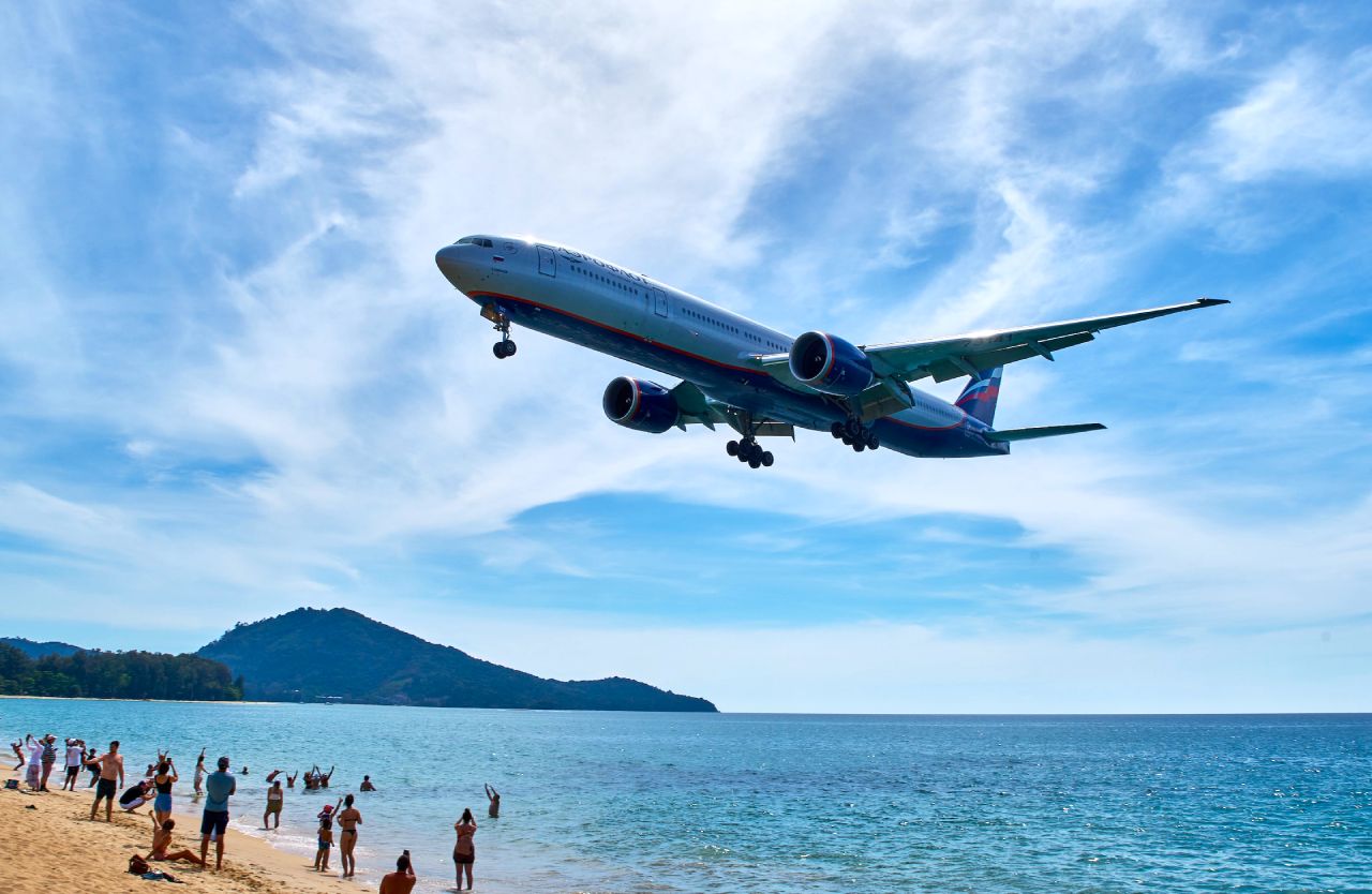 Mai Khao beach near Phuket Airport