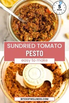 Sundried tomato pesto in food processor