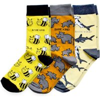 Yellow Lover 3 Bamboo Sock Set | UK Adult 4-7