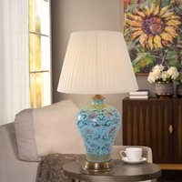 Colorful Handcrafted Ceramic Table Lamp – Ideal for Bedroom, Desk & Living Room
