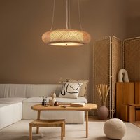 Lutta-Handwoven Rattan Pendant Light for Kitchen Island or Living Room