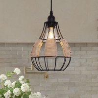 ‍Basketweave Rattan Pendant Light for Cozy Earthy Elegance (90% off)