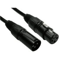 0.5m 3 Pin XLR Male to Female Cable – Black Connectors