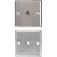 TV Aerial Wallplate – Steel Finish TV Aerial Socket Plate