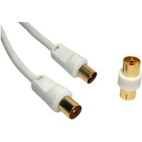 1.8m Digital TV Aerial Cable White Gold Plated Male to Male