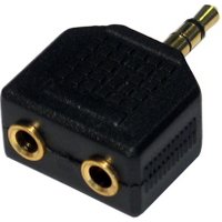 3.5mm Stereo plug to twin 3.5mm stereo socket Adapter