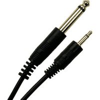 1.5m 6.35mm to 3.5mm Mono Jack Cable Gold Plated