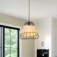 ‍Bell-Shaped Rattan Pendant Light for Timeless Rustic Elegance (90% off)