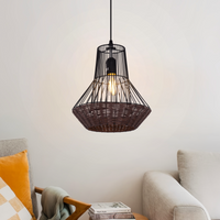 ‍Geometric Rattan Pendant Light for Timeless Elegance and Warmth (90% off)