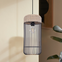 ‍Woven Rattan Cylinder Pendant Light for Warm and Inviting Spaces (90% off)