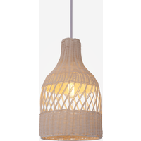 Sustainable Handwoven White Rattan Light Fixture