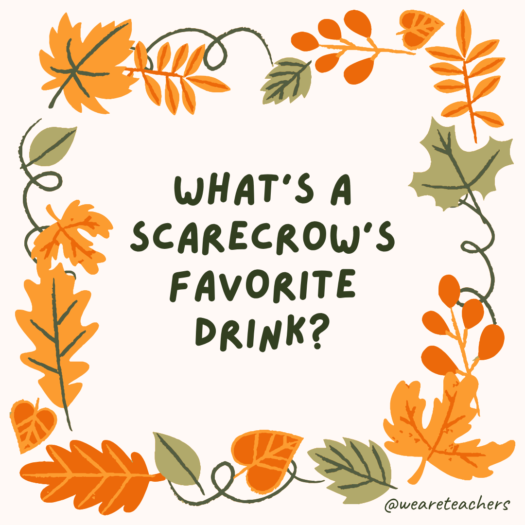 an image of a fall joke surrounded by fall leaves and vines