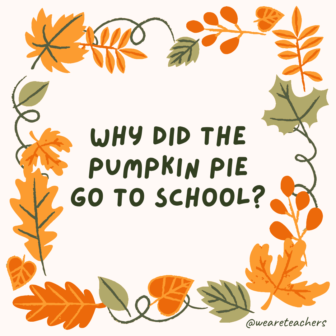 an image of a fall joke surrounded by fall leaves and vines