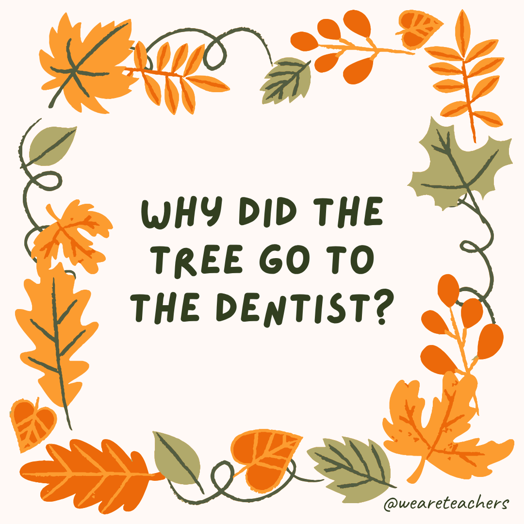 an image of a fall joke surrounded by fall leaves and vines