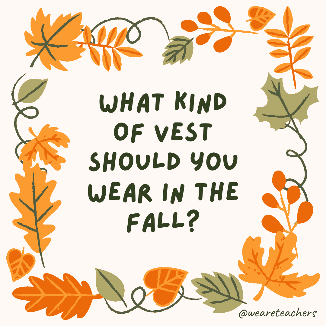 an image of a fall joke surrounded by fall leaves and vines