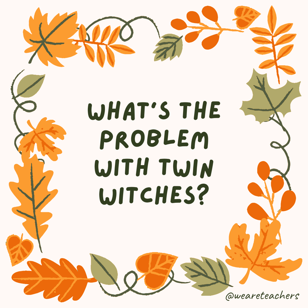 an image of a fall joke surrounded by fall leaves and vines
