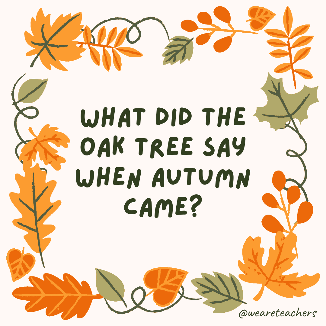 an image of a fall joke surrounded by fall leaves and vines
