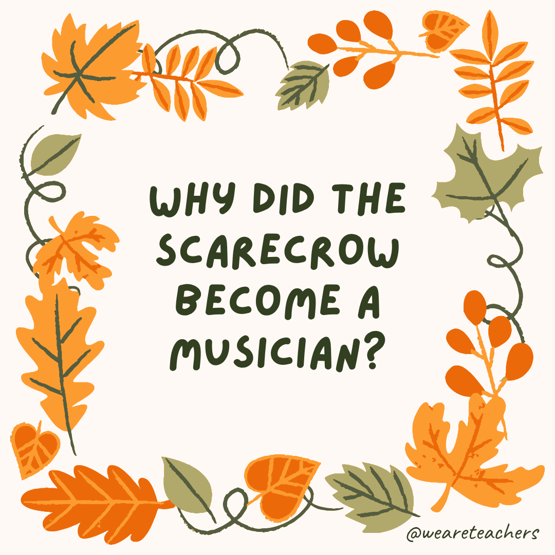 an image of a fall joke surrounded by fall leaves and vines