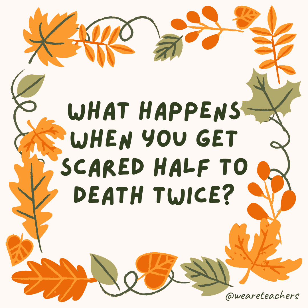 an image of a fall joke surrounded by fall leaves and vines