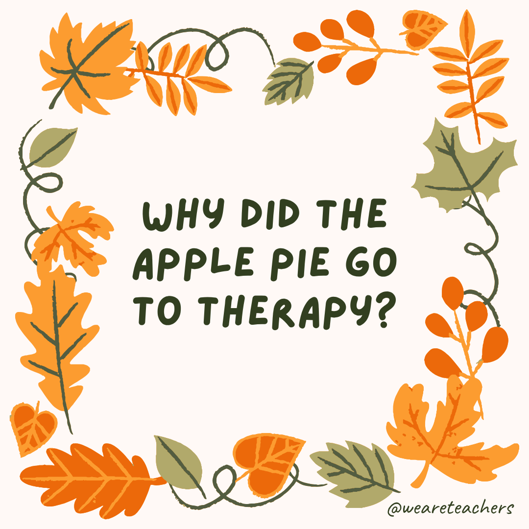 an image of a fall joke surrounded by fall leaves and vines