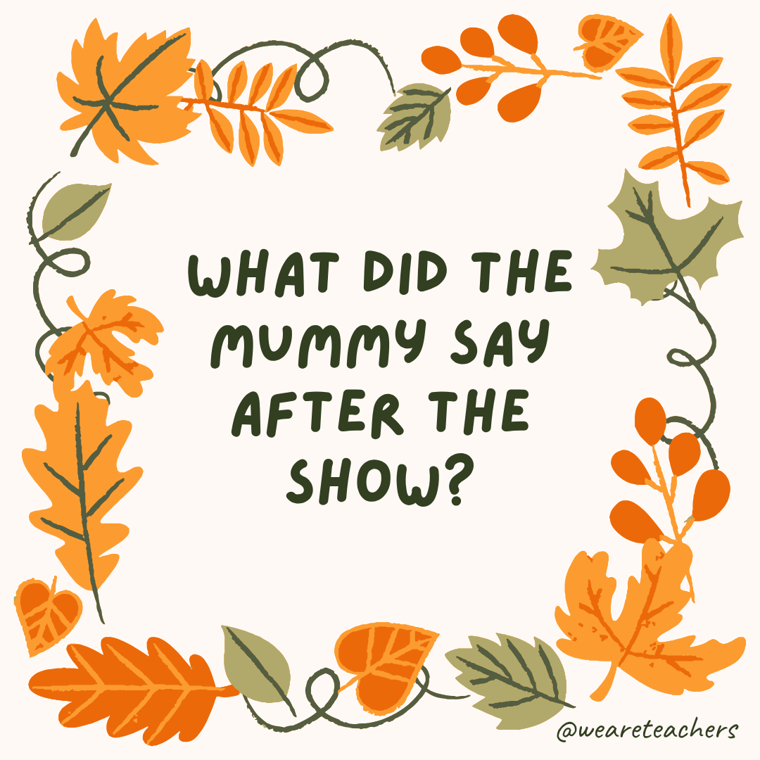 an image of a fall joke surrounded by fall leaves and vines