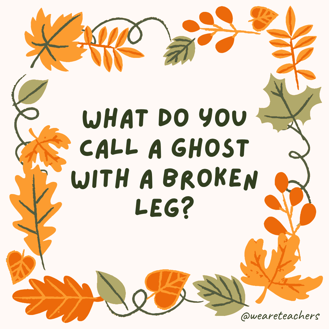 an image of a fall joke surrounded by fall leaves and vines