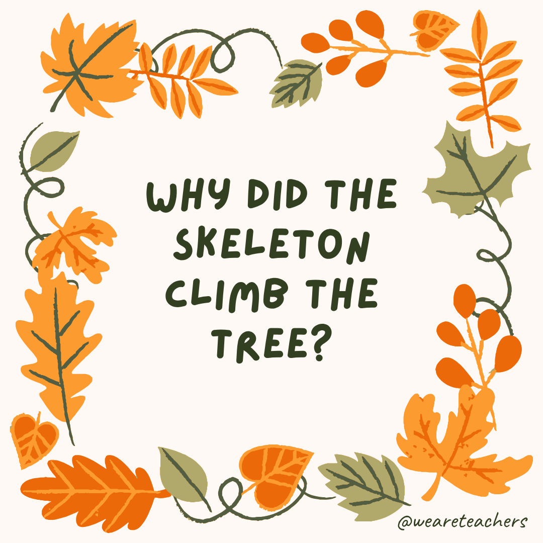 an image of a fall joke surrounded by fall leaves and vines