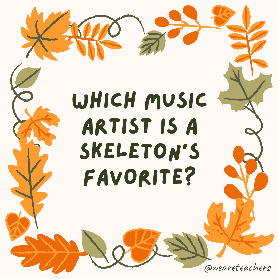 an image of a fall joke surrounded by fall leaves and vines