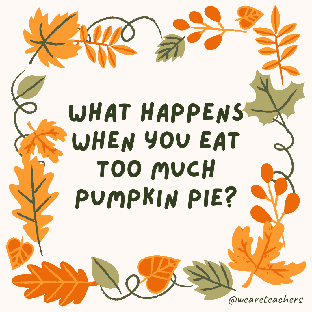 an image of a fall joke surrounded by fall leaves and vines