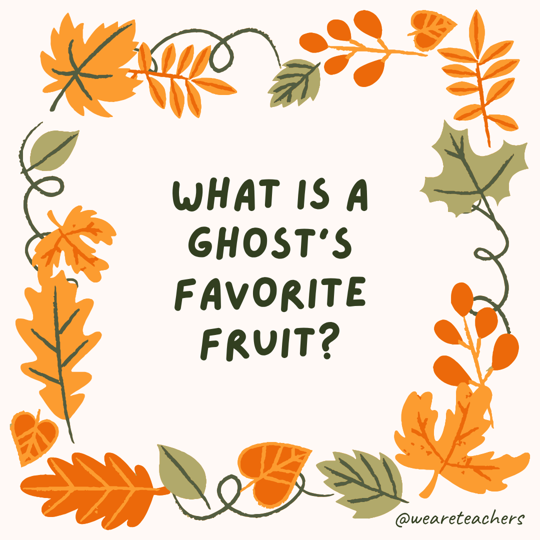 an image of a fall joke surrounded by fall leaves and vines