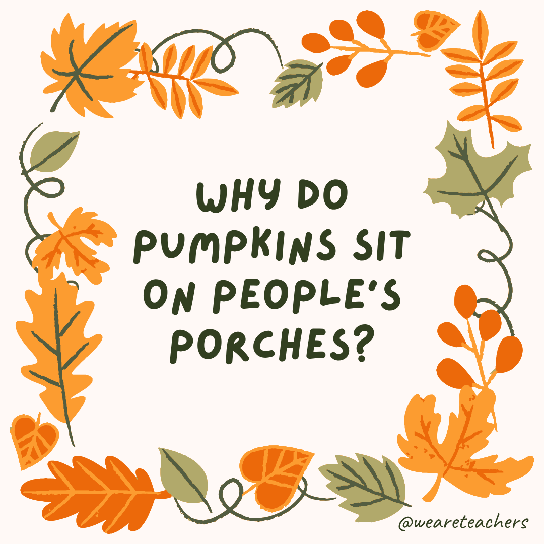 an image of a fall joke surrounded by fall leaves and vines