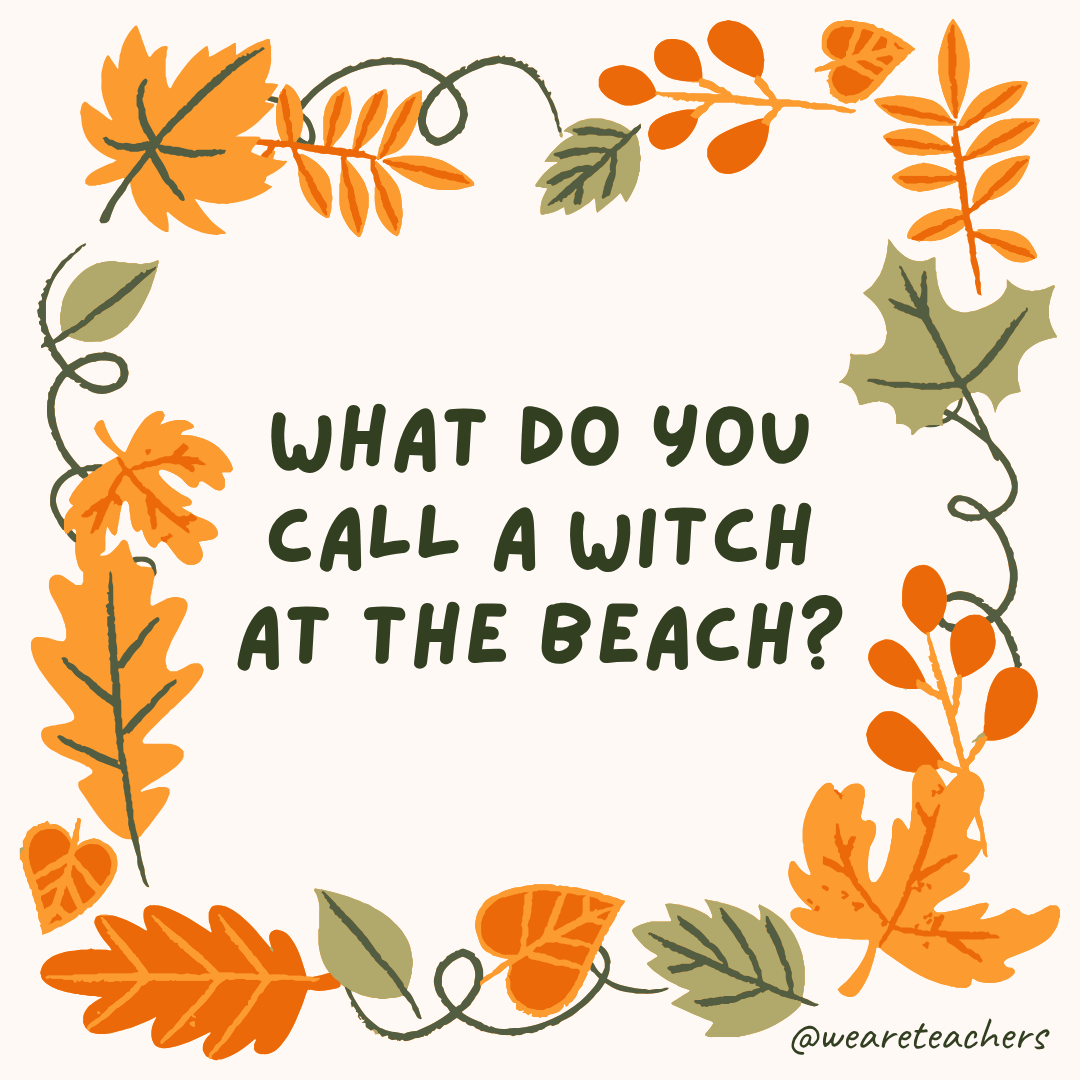 an image of a fall joke surrounded by fall leaves and vines