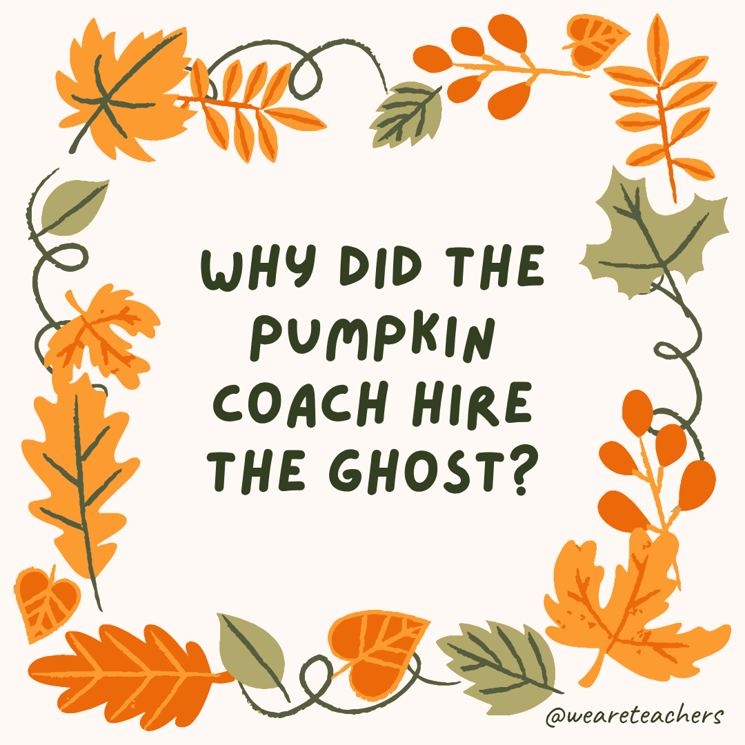 an image of a fall joke surrounded by fall leaves and vines
