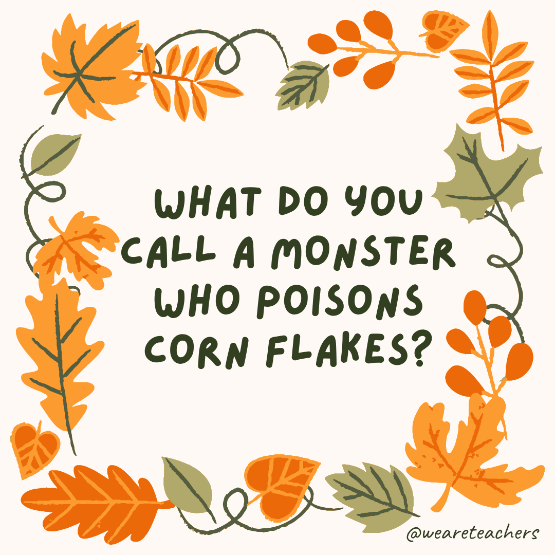 an image of a fall joke surrounded by fall leaves and vines