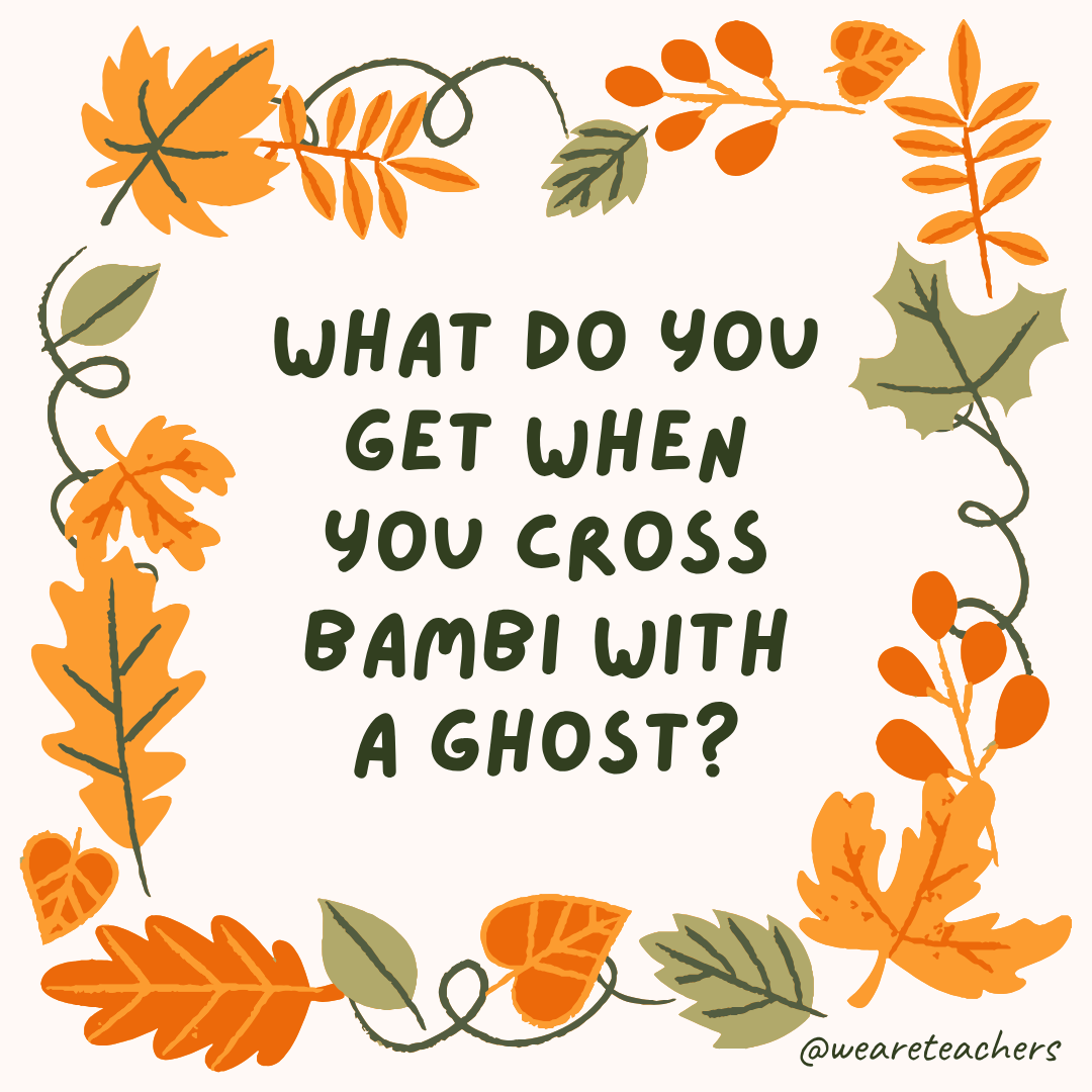 an image of a fall joke surrounded by fall leaves and vines