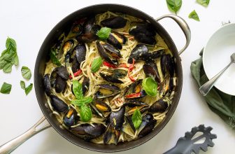 Yellow Curry Mussels with Gluten-free Linguine Recipe
