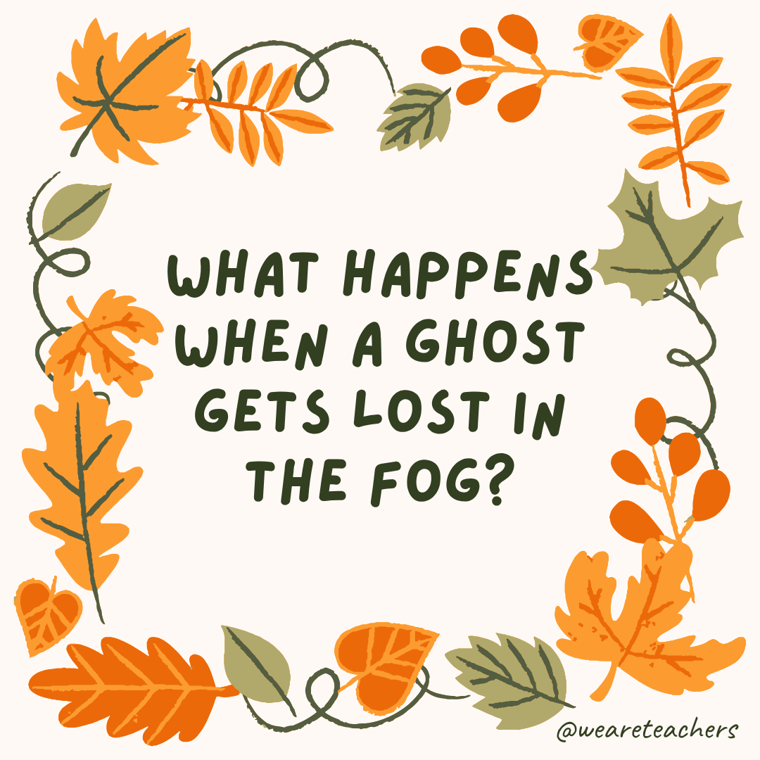 an image of a fall joke surrounded by fall leaves and vines