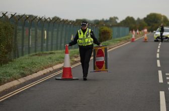 British police questioning 5 London-based men after arrests near airbase used by U.S.