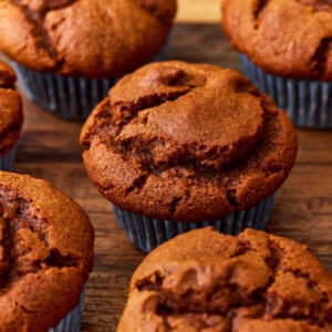 Close up of gluten-free pumpkin muffins