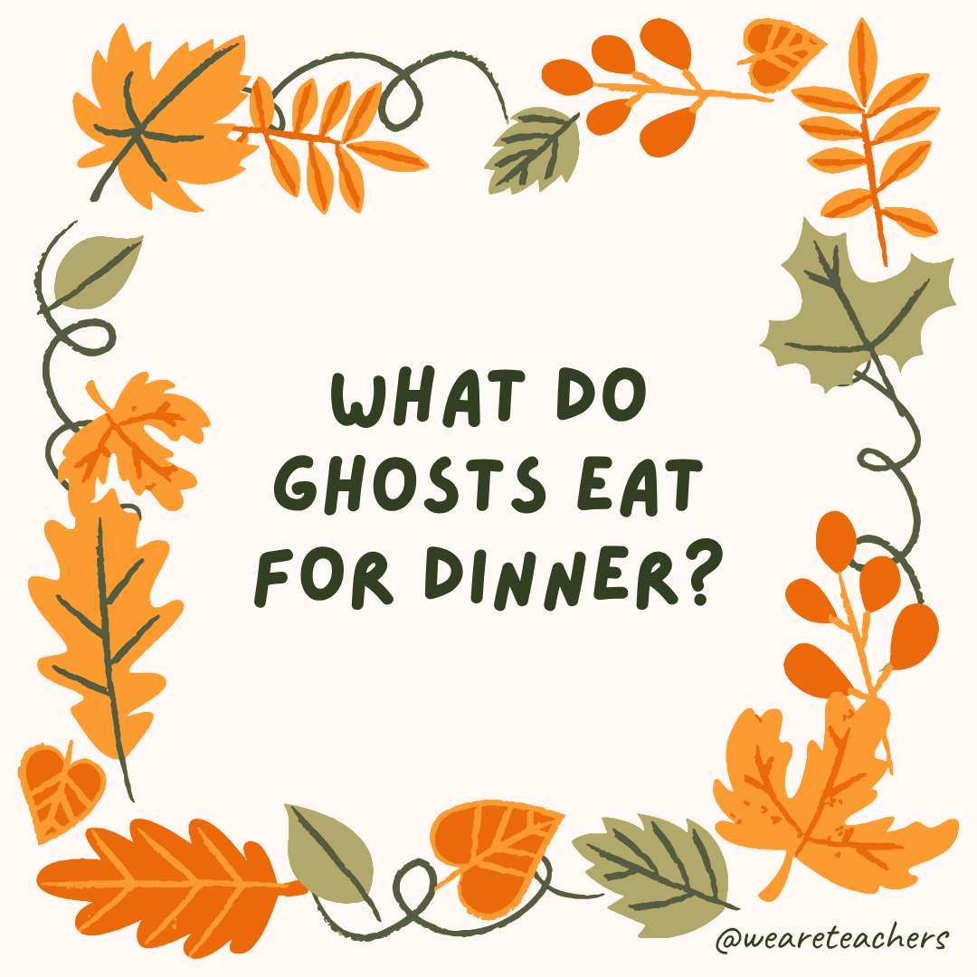 an image of a fall joke surrounded by fall leaves and vines