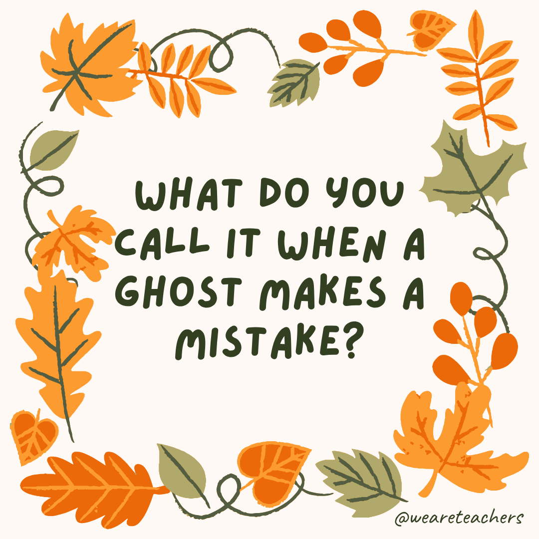 an image of a fall joke surrounded by fall leaves and vines