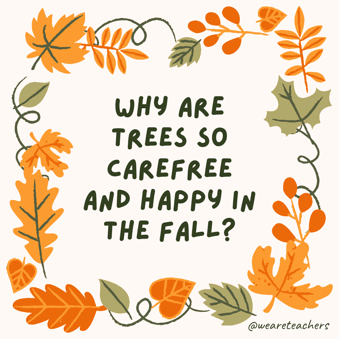 an image of a fall joke surrounded by fall leaves and vines