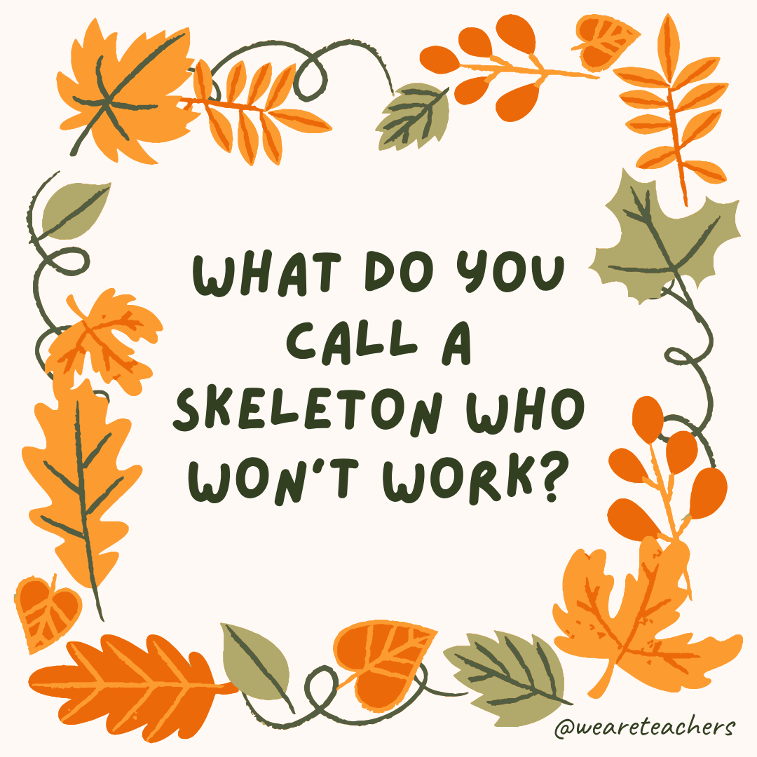 an image of a fall joke surrounded by fall leaves and vines