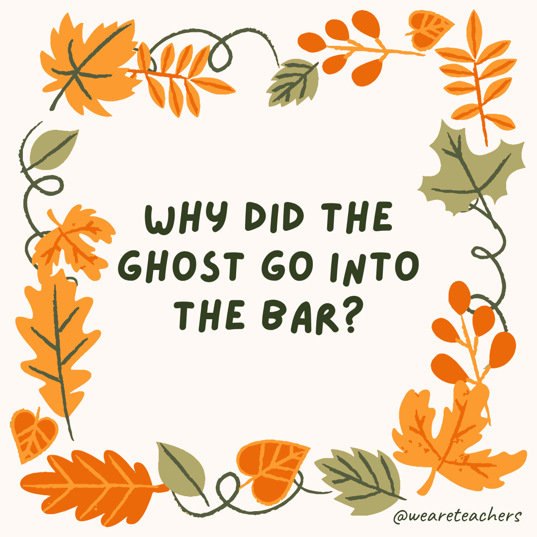 an image of a fall joke surrounded by fall leaves and vines